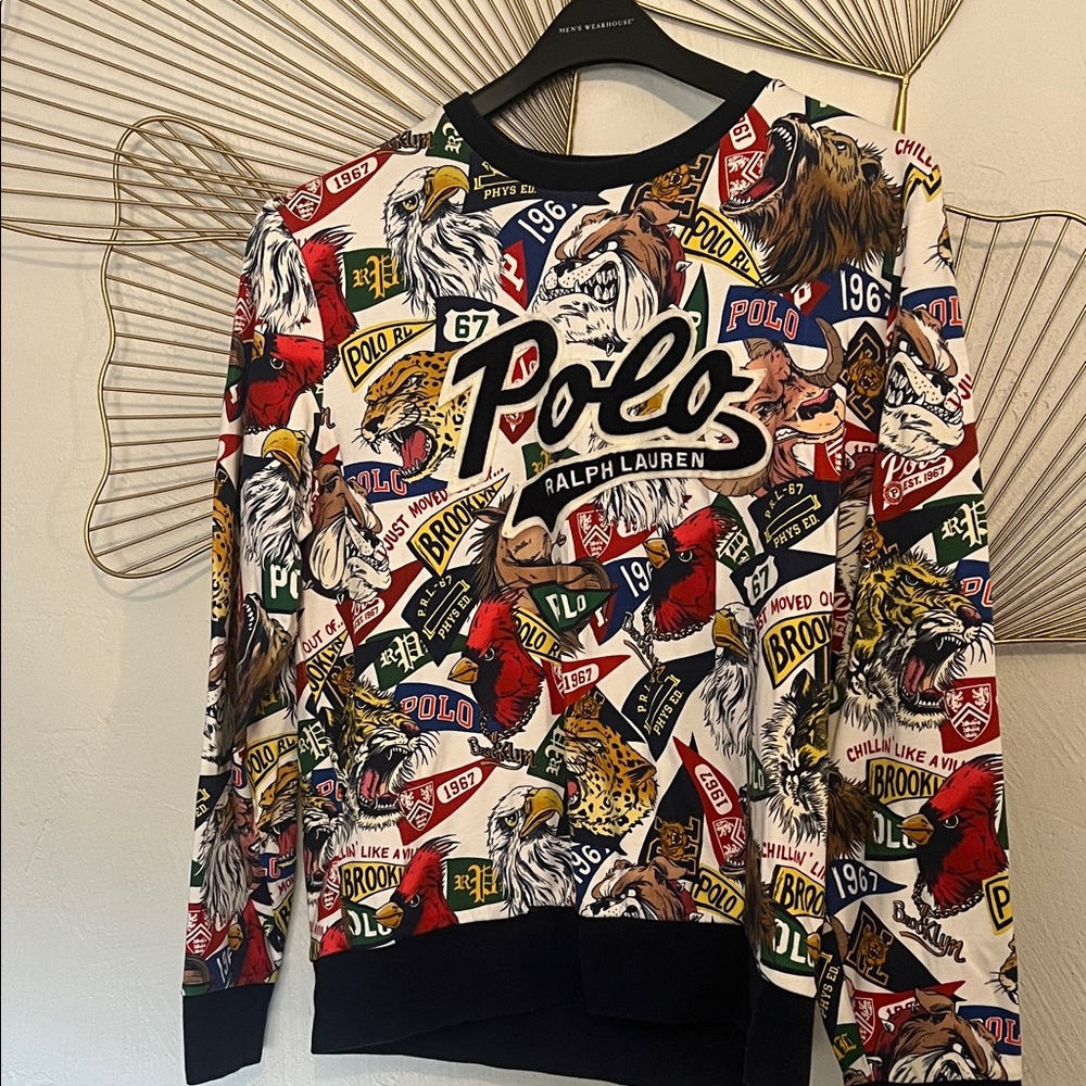 Polo by Ralph Lauren Men's Graphic Crewneck Sweater - Red, Blue, Yellow